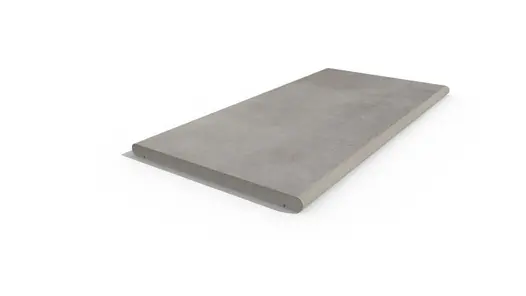 Venetian Grey porcelain coping stone, with 20mm bullnosed edge profile and drip line applied in-house, with 10-year guarantee.