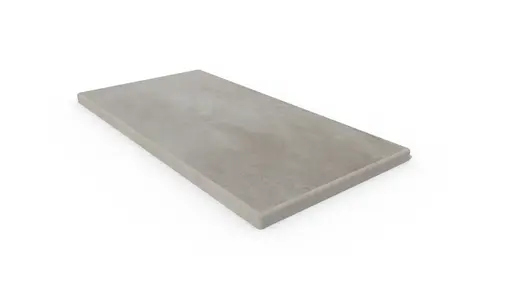 Venetian Grey 5mm pencil round end coping, edge profile applied to 3 sides, part of London Stone’s budget porcelain paving range.